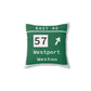 Vintage Merritt Parkway Exit 42 Sign  Spun Polyester Square Pillow