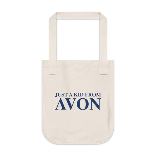 Just a kid from Avon Organic Canvas Tote Bag
