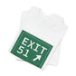 Vintage Exit 51  Merritt Parkway Sign Unisex Jersey Short Sleeve T-Shirt