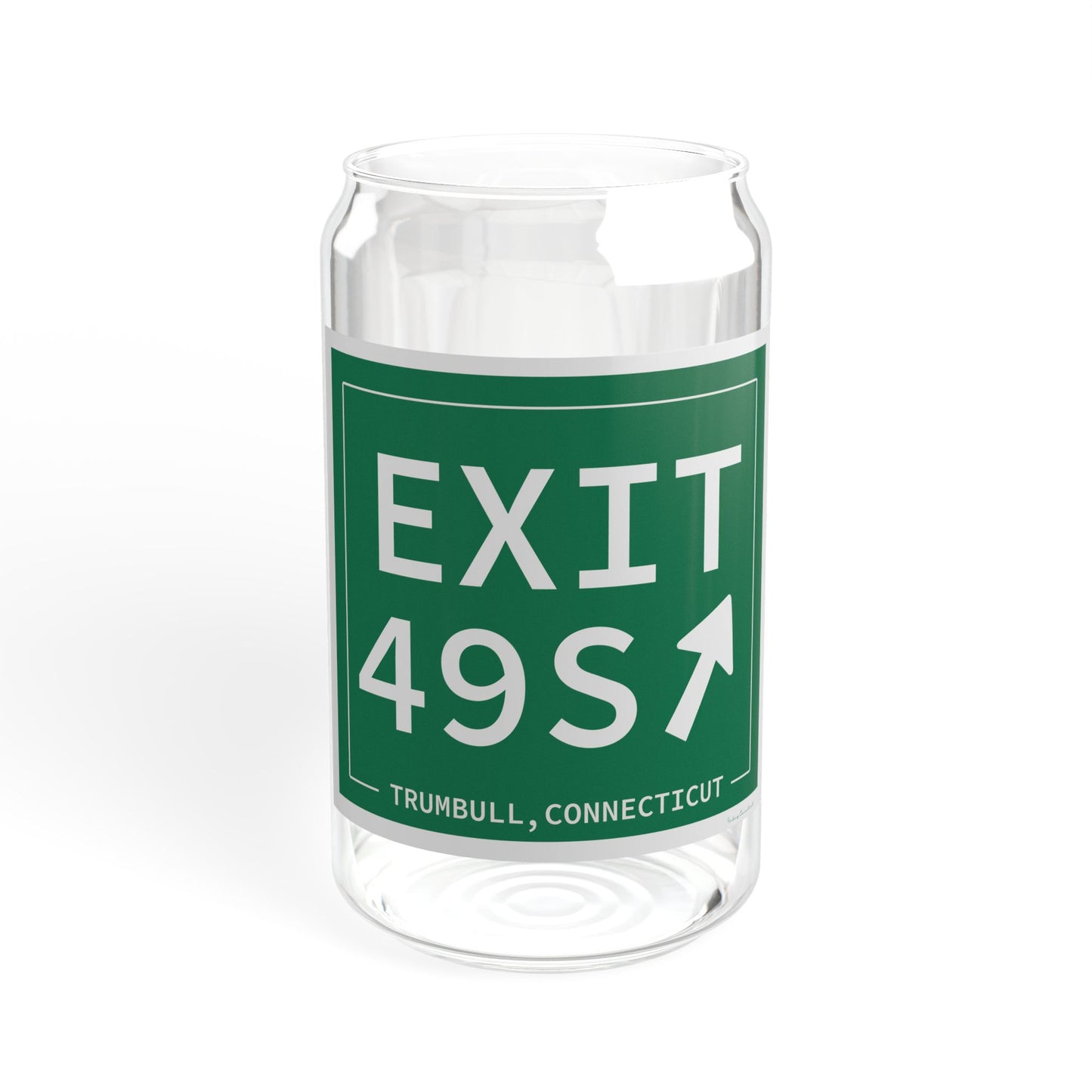 Vintage Exit 49S  Merritt Parkway Sign Sipper Glass, 16oz