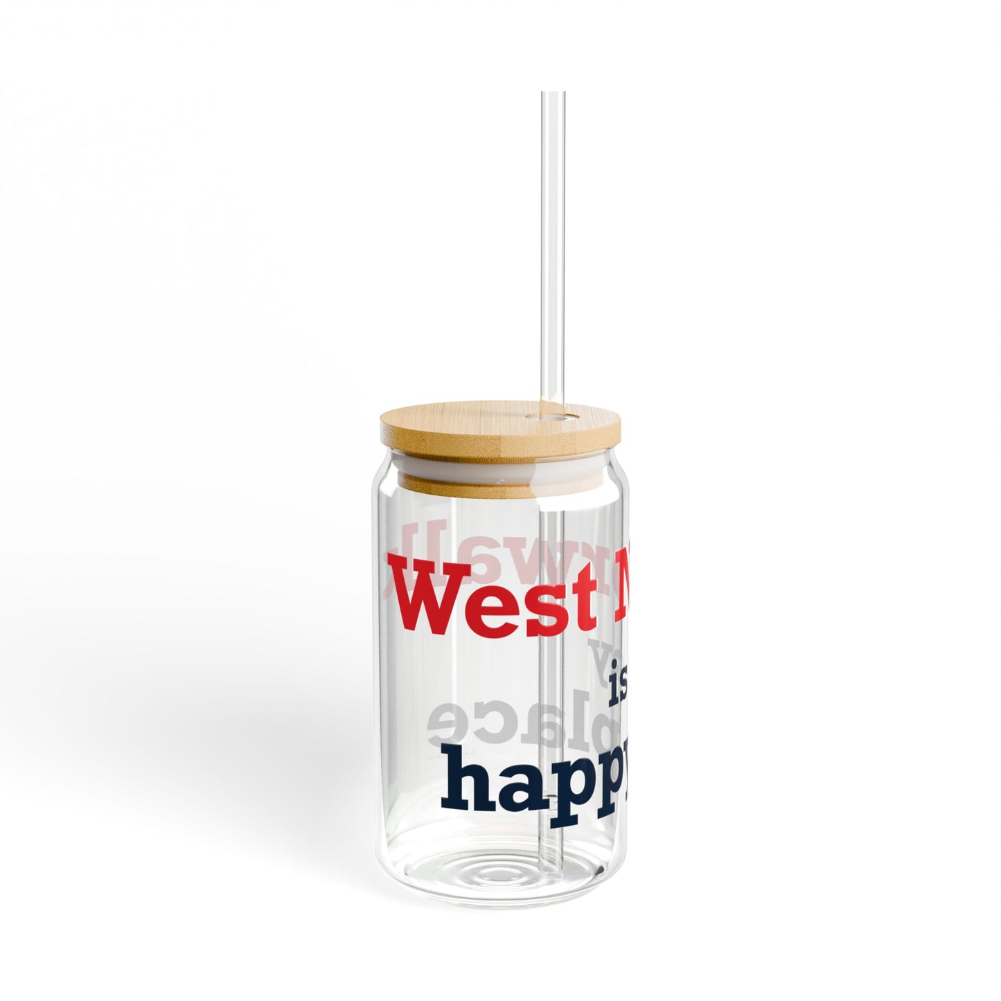 West Norwalk is My Happy Place Sipper Glass, 16oz