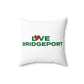 Love Bridgeport Spun Polyester Square Pillow