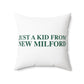 Just a kid from New Milford Polyester Square Pillow
