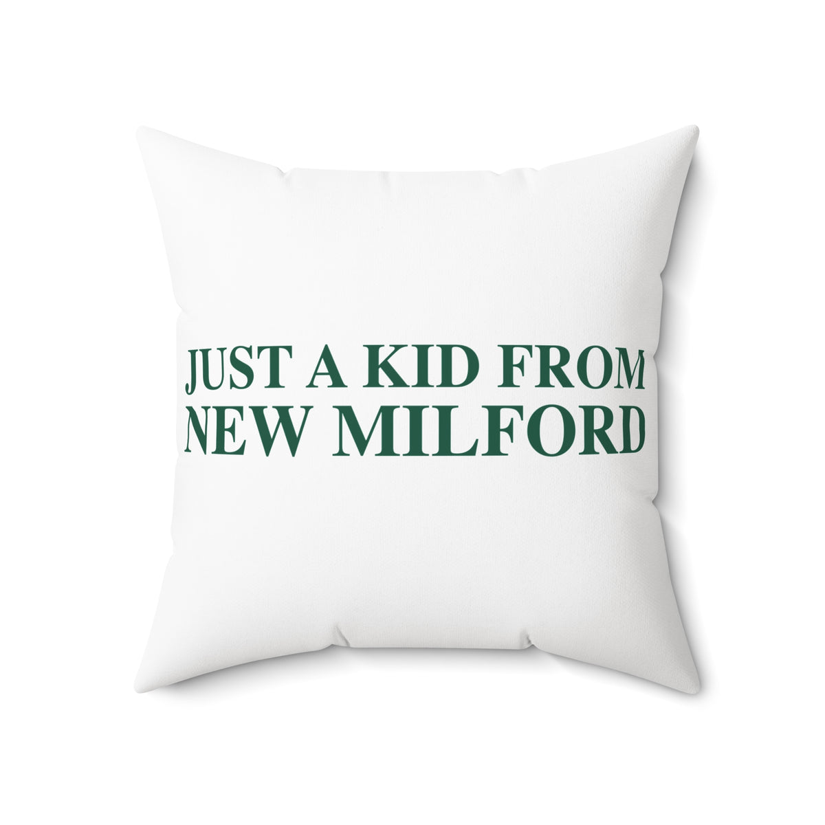 Just a kid from New Milford Polyester Square Pillow