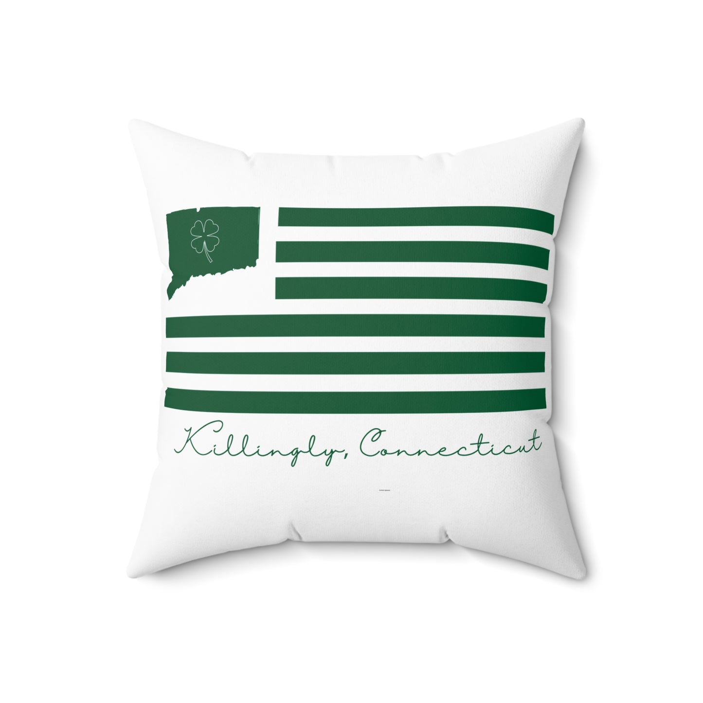 Killingly Connecticut St. Patrick’s Day Flag Spun Polyester Square Pillow
