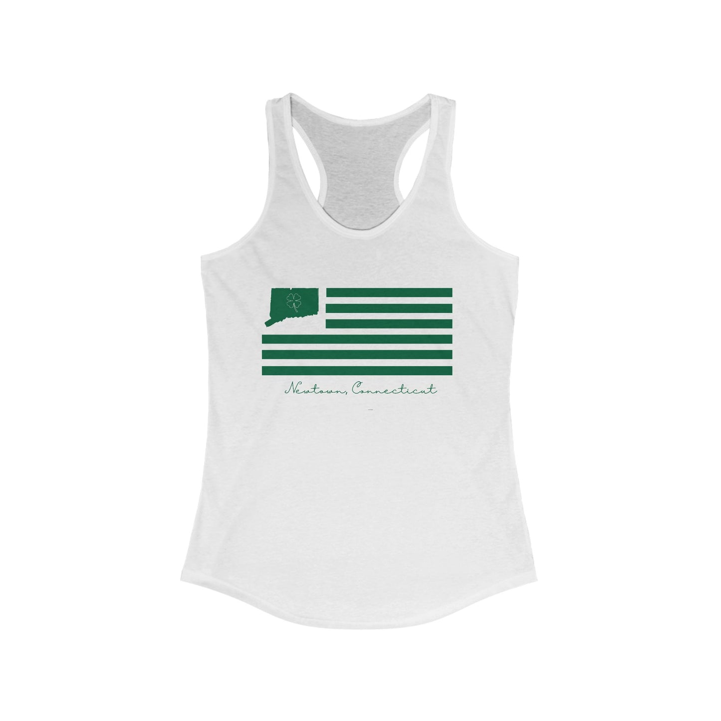 Newtown Connecticut St Patrick’s Day Flag Women's Ideal Racerback Tank Top