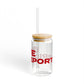 Love Bridgeport Glass Can with Straw and Lid, 16oz