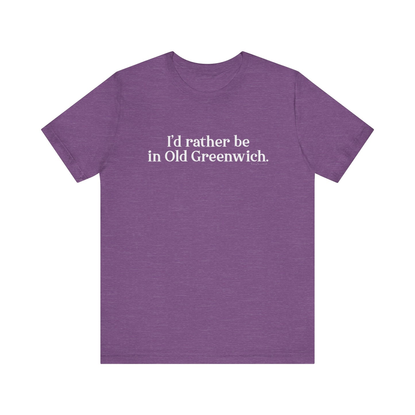 I’d rather be in Old Greenwich Unisex Jersey Short Sleeve T-Shirt