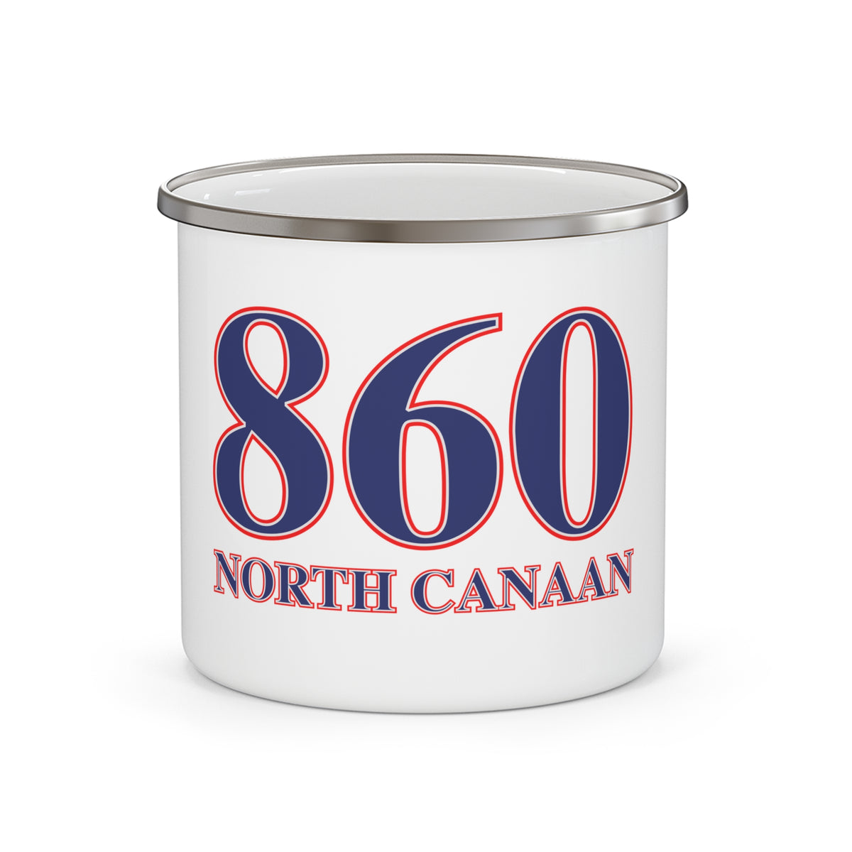 North Canaan Red, White & Blue Enamel Camping Mug