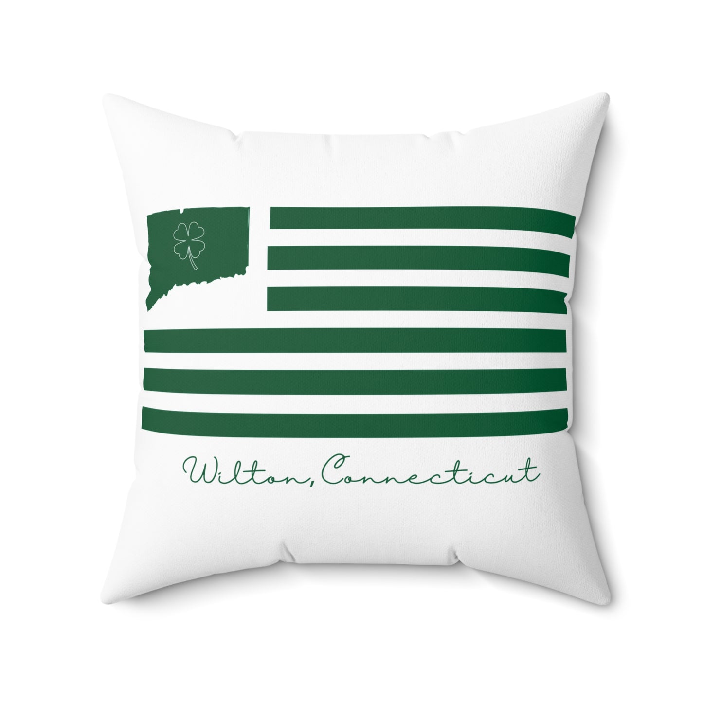 Wilton Connecticut St. Patrick's Day Spun Polyester Square Pillow