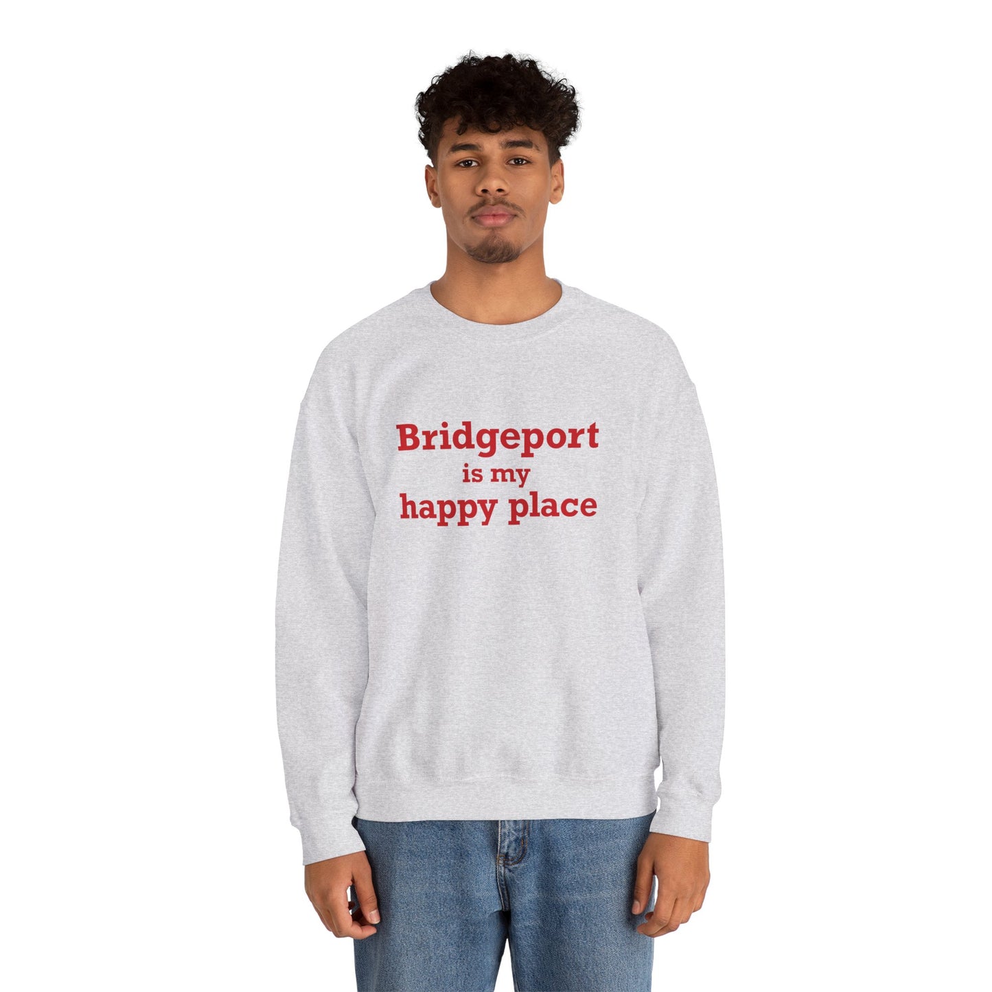 Bridgeport Is My Happy Place Unisex Heavy Blend™ Crewneck Sweatshirt