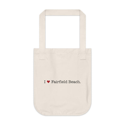 I Heart Fairfield Beach. Organic Canvas Tote Bag
