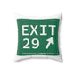 Vintage Exit 29 Merritt Parkway Sign Spun Polyester Square Pillow