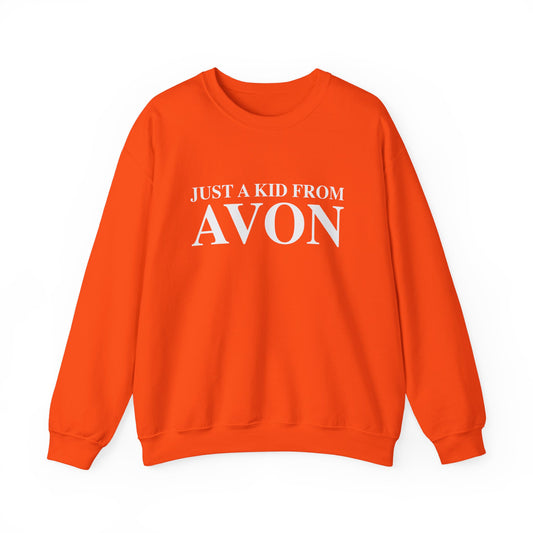 Just a kid from Avon Unisex Heavy Blend™ Crewneck Sweatshirt
