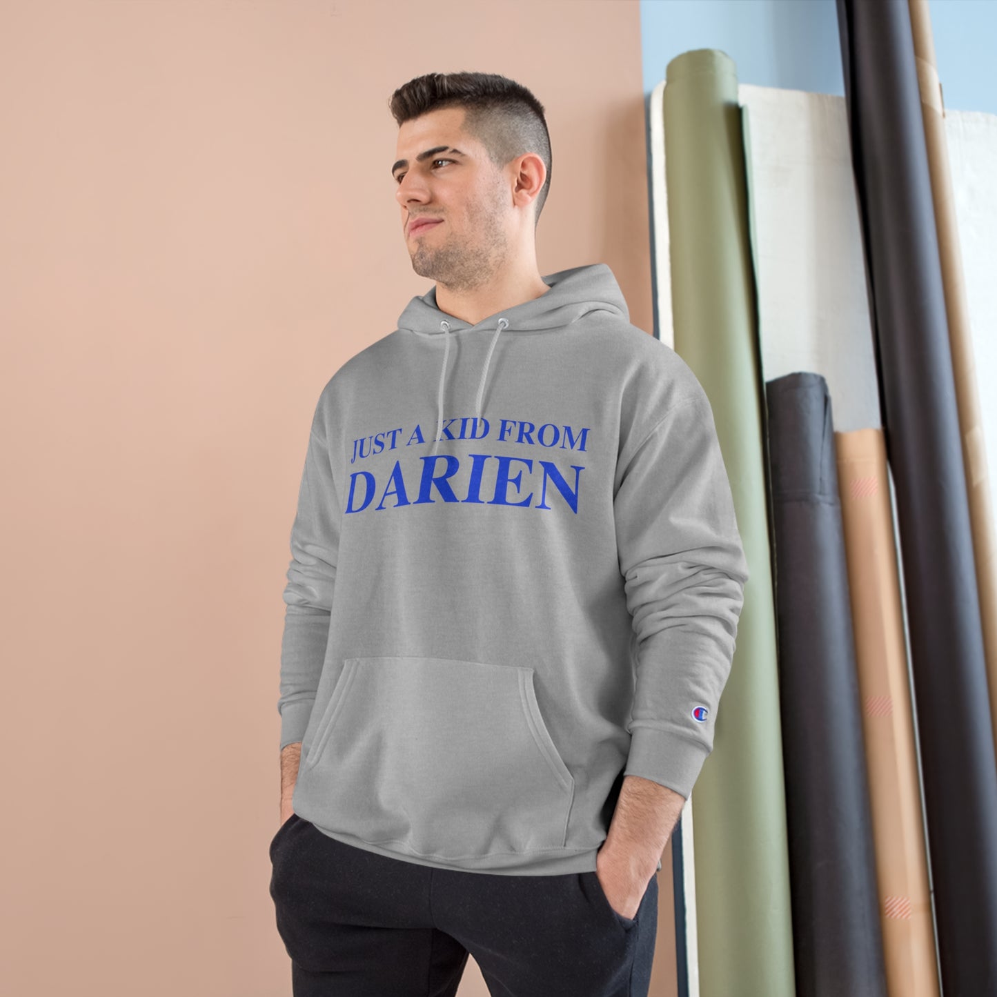 Just a kid from Darien Champion Hoodie
