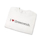 I Heart Greenwich. Unisex Heavy Blend™ Crewneck Sweatshirt