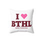 I Heart BTHL Spun Polyester Square Pillow