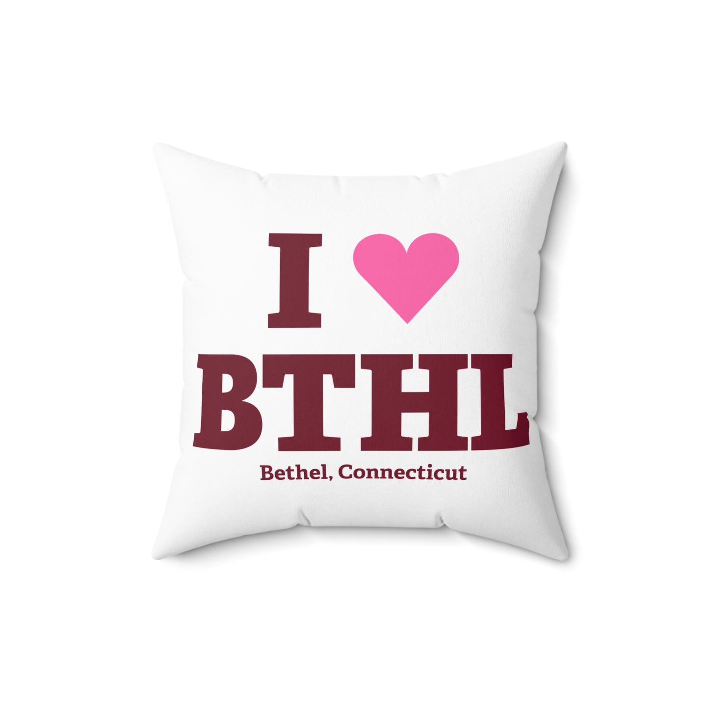 I Heart BTHL Spun Polyester Square Pillow