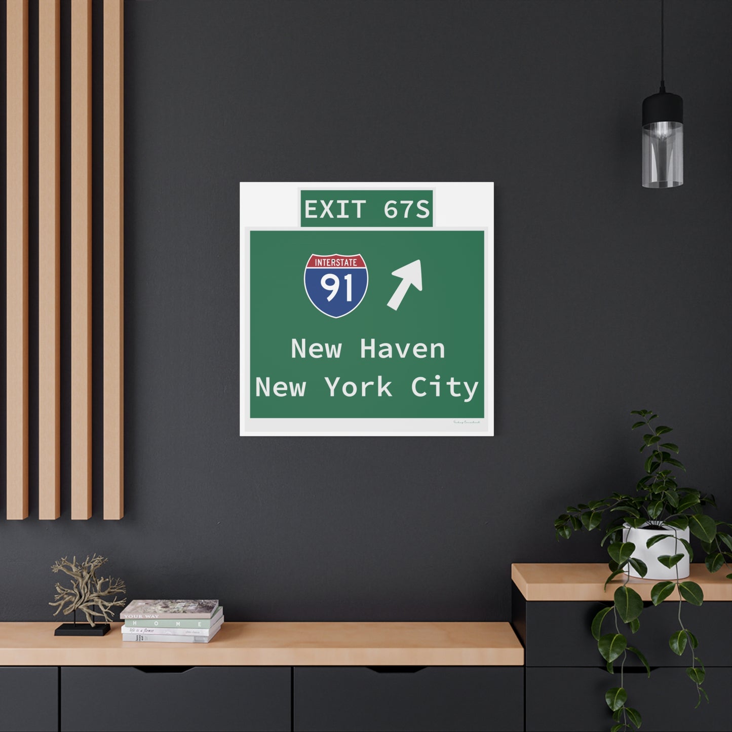 Vintage WCP Exit 67S Sign Matte Canvas, Stretched, 1.25"
