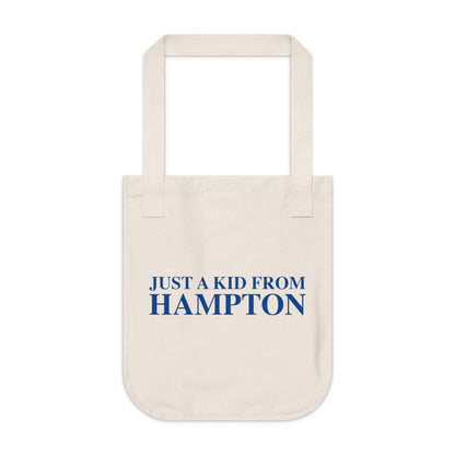 Just a kid from Hampton Organic Canvas Tote Bag