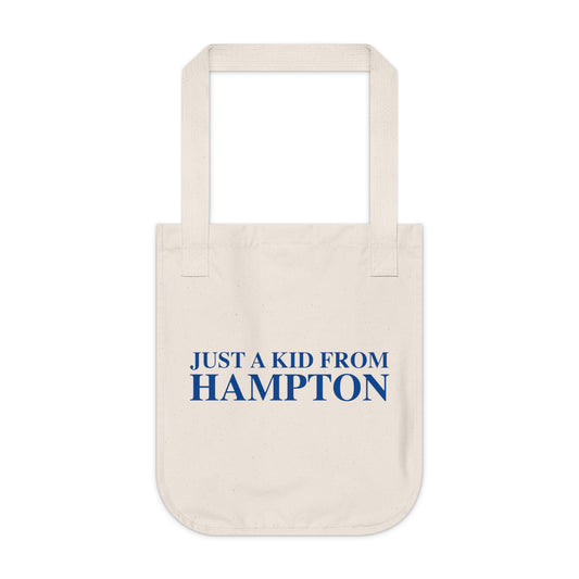Just a kid from Hampton Organic Canvas Tote Bag
