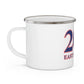 203 East Norwalk Red, White & Blue Enamel Camping Mug