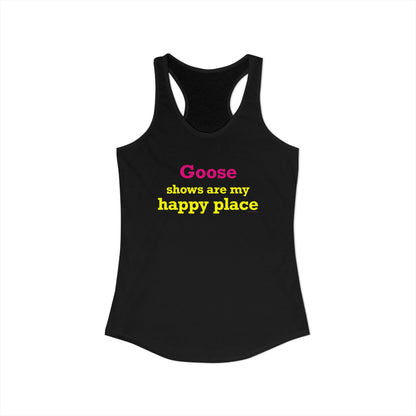 Goose Shows Are My Happy Place - Yellow & Pink Women's Ideal Racerback Tank Top