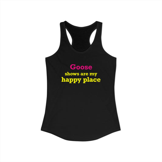 Goose Shows Are My Happy Place - Yellow & Pink Women's Ideal Racerback Tank Top