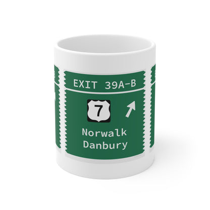 Vintage Merritt Parkway Exit 39 A-B Sign Mug 11oz