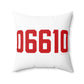 06610  Bridgeport Connecticut Zip Code Spun Polyester Square Pillow