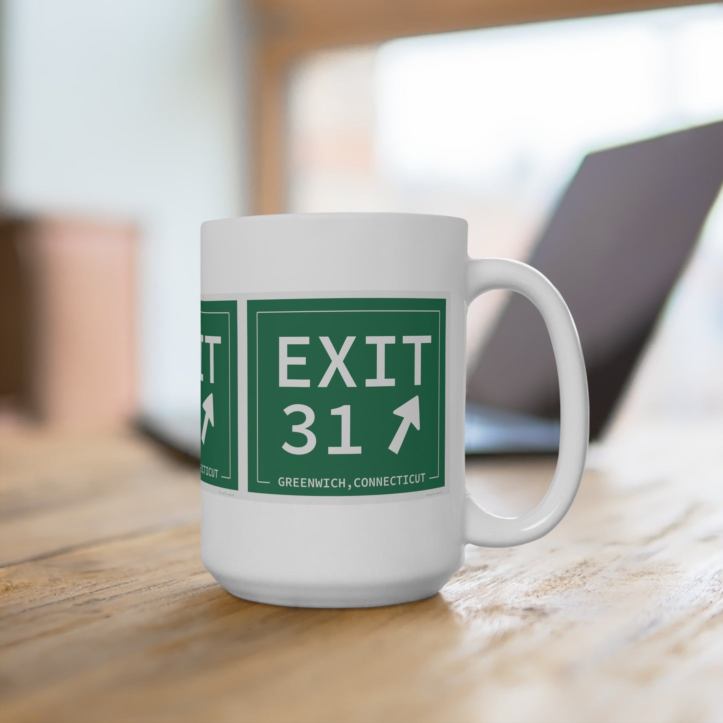 Vintage Exit 31 Merritt Parkway Sign Mug 15oz