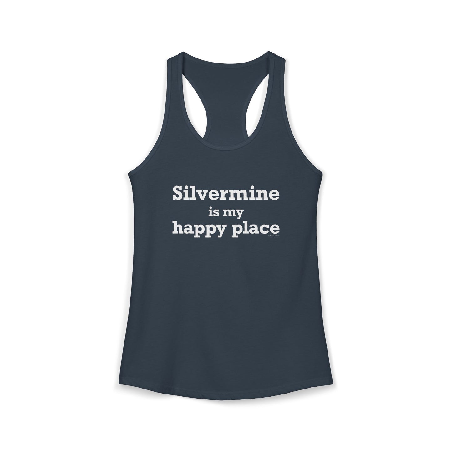 Silvermine is My Happy Place Women's Ideal Racerback Tank Top