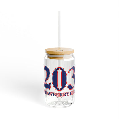 203 Strawberry Hill Red, White & Blue Sipper Glass, 16oz