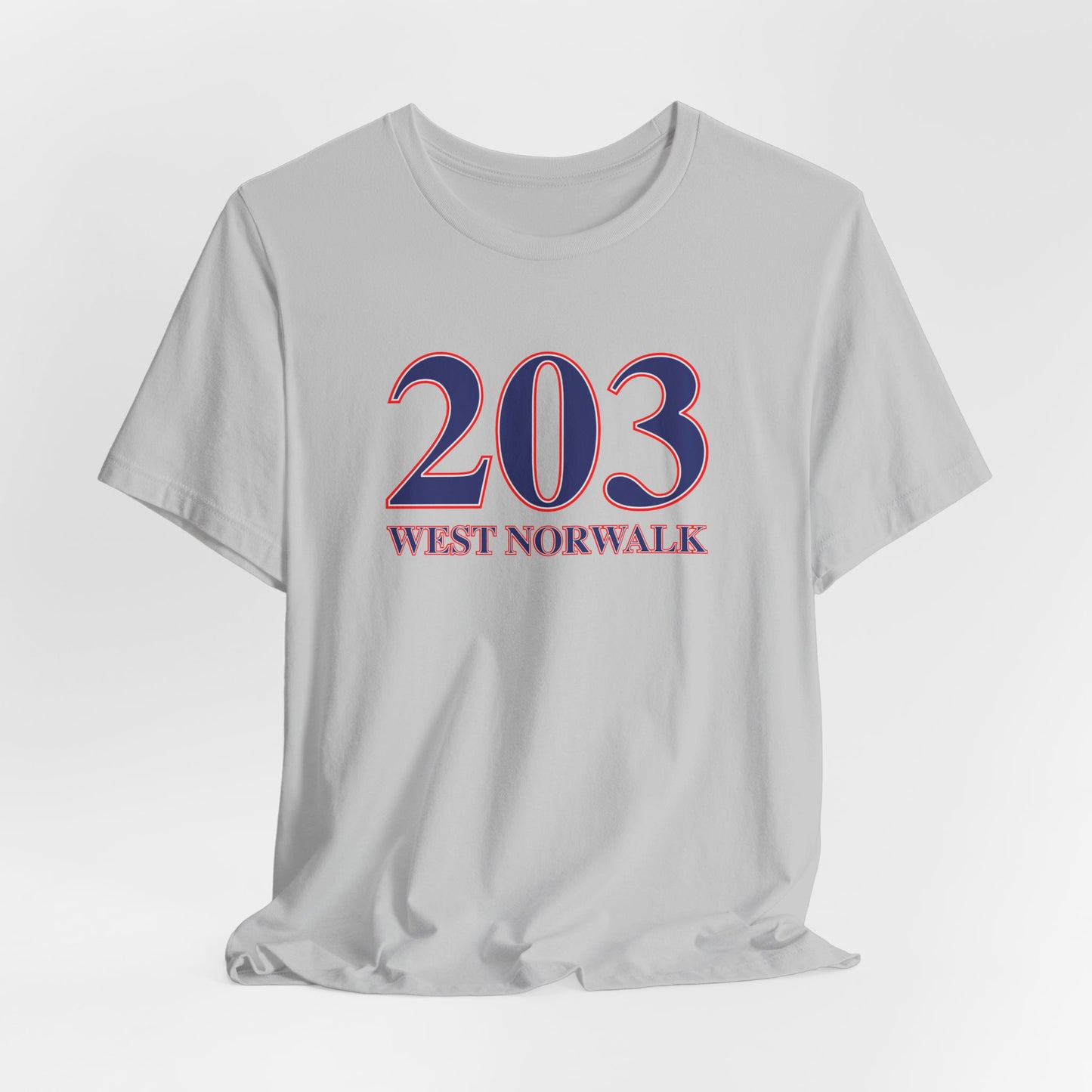 203 West Norwalk, Red, White & Blue Unisex Jersey Short Sleeve T-Shirt