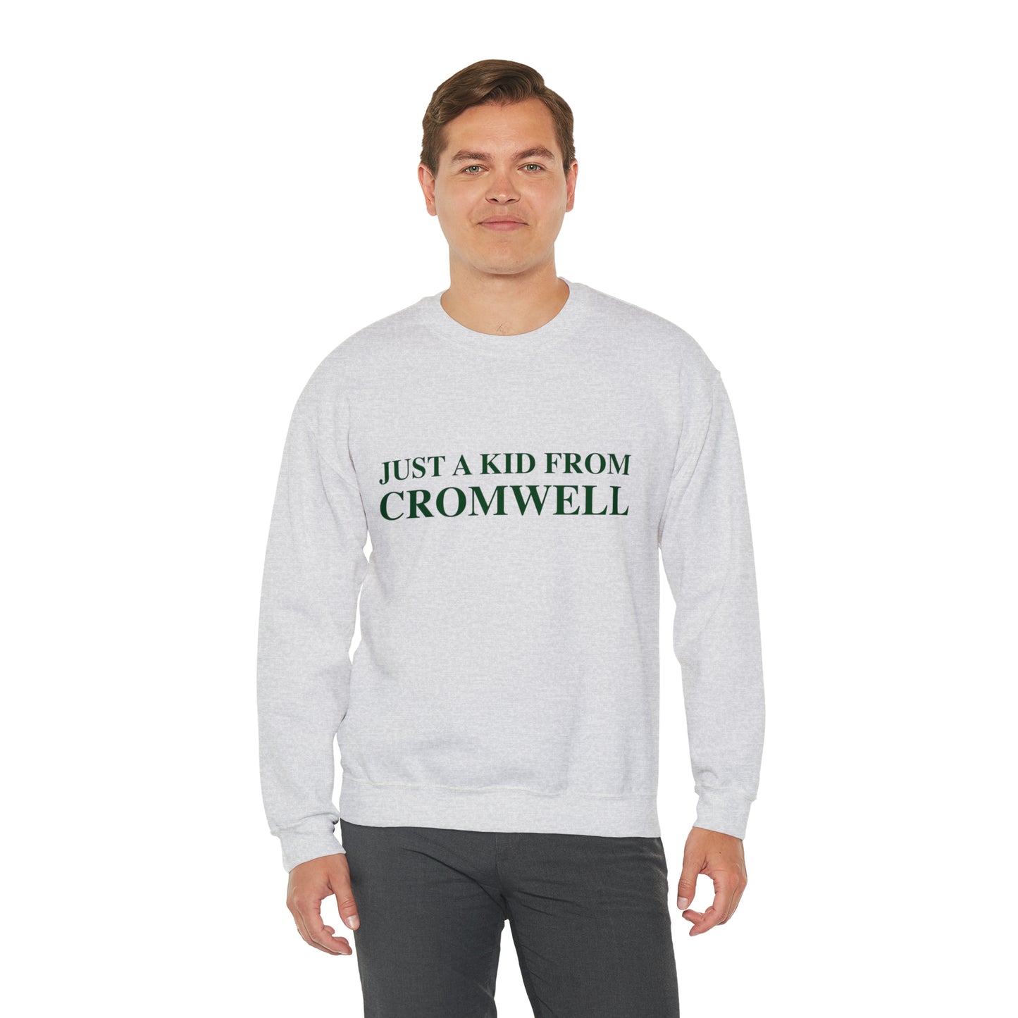 Just a kid from Cromwell Unisex Heavy Blend™ Crewneck Sweatshirt (green)