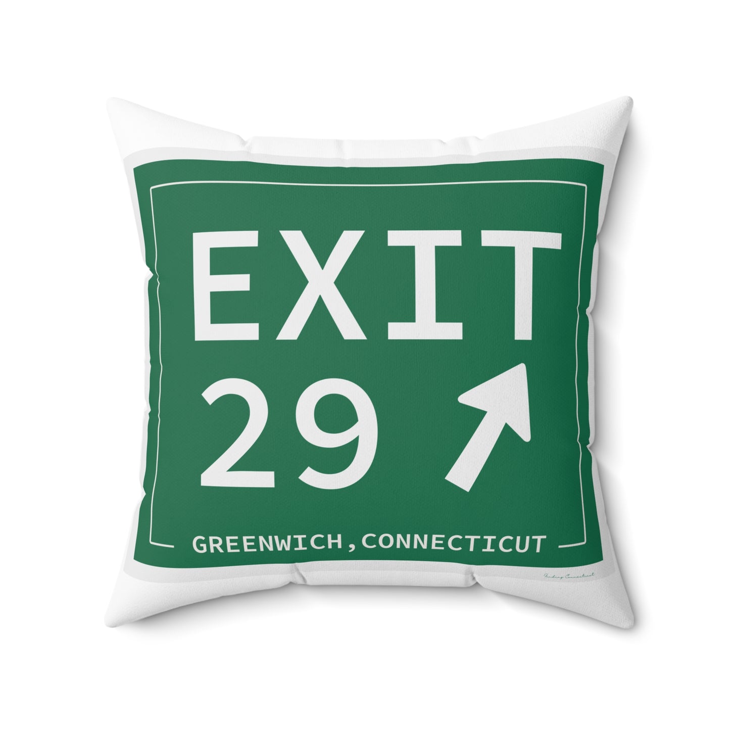 Vintage Exit 29 Merritt Parkway Sign Spun Polyester Square Pillow