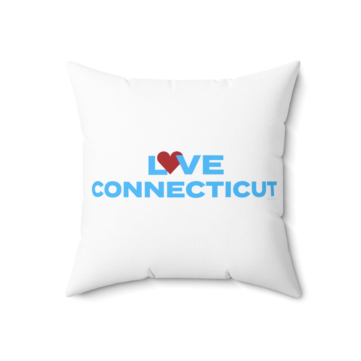 Love Connecticut Spun Polyester Square Pillow
