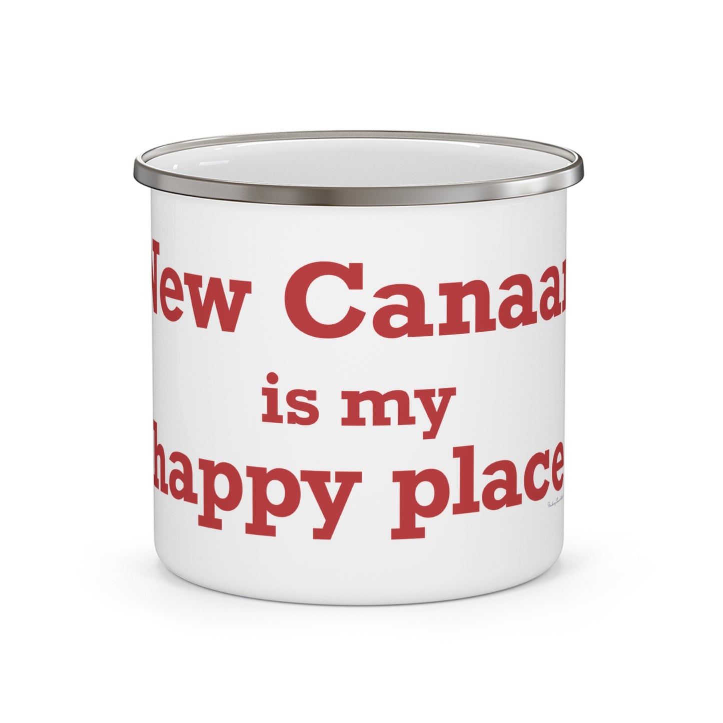 New Canaan Is My Happy Place Enamel Camping Mug