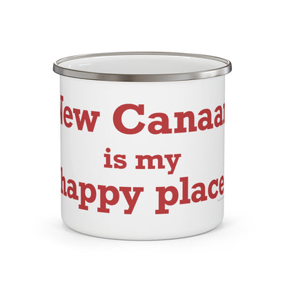 New Canaan Is My Happy Place Enamel Camping Mug