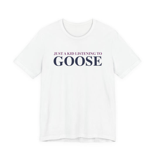 Just a kid listening to Goose - Blue & Purple Unisex Jersey Short Sleeve T-Shirt