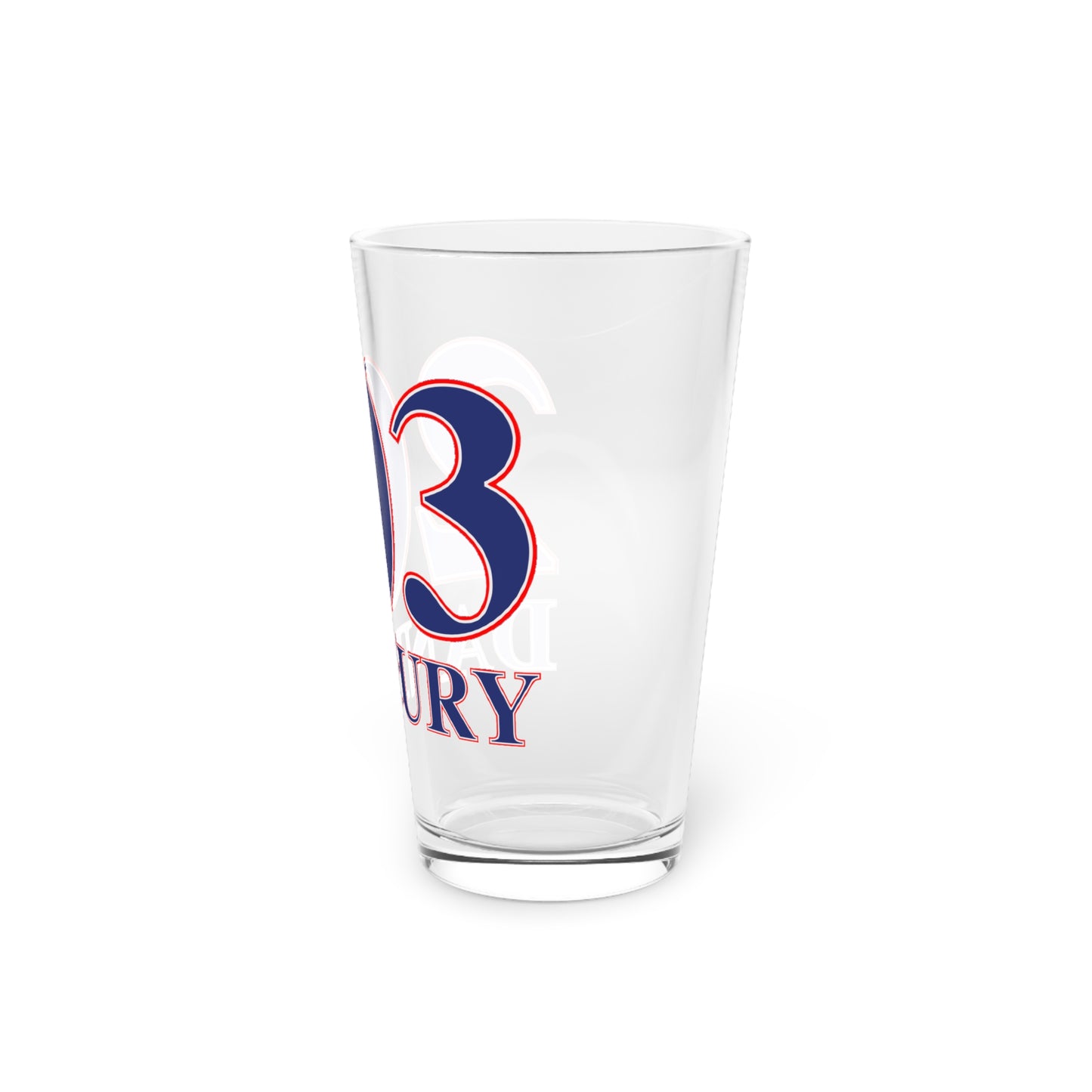 203 Danbury Red, White & Blue Pint Glass, 16oz