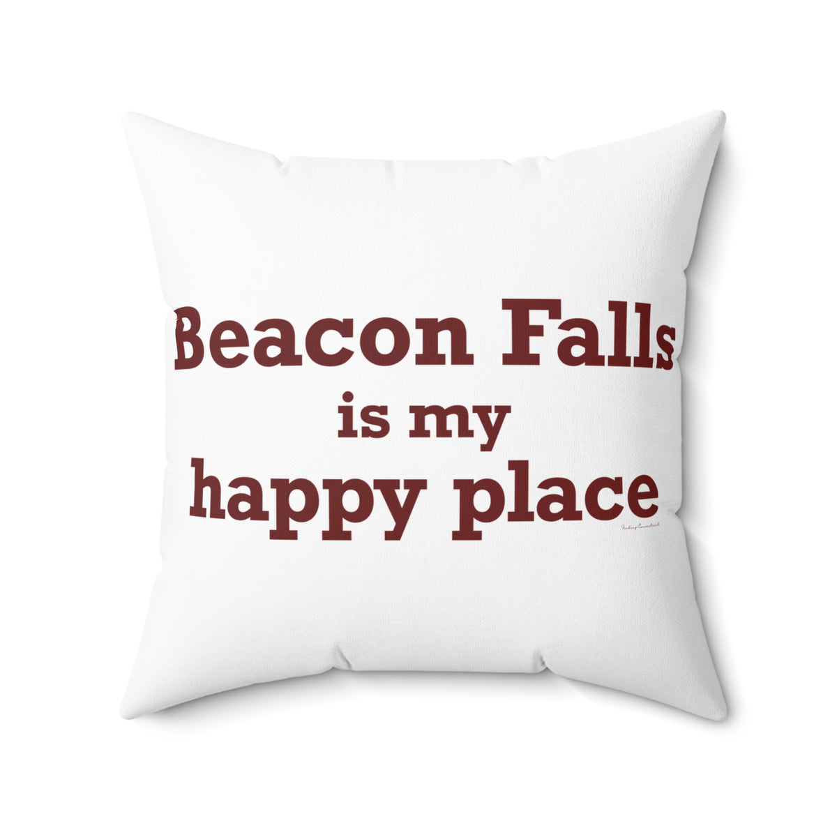 Beacon Falls is My Happy Place Polyester Square Pillow