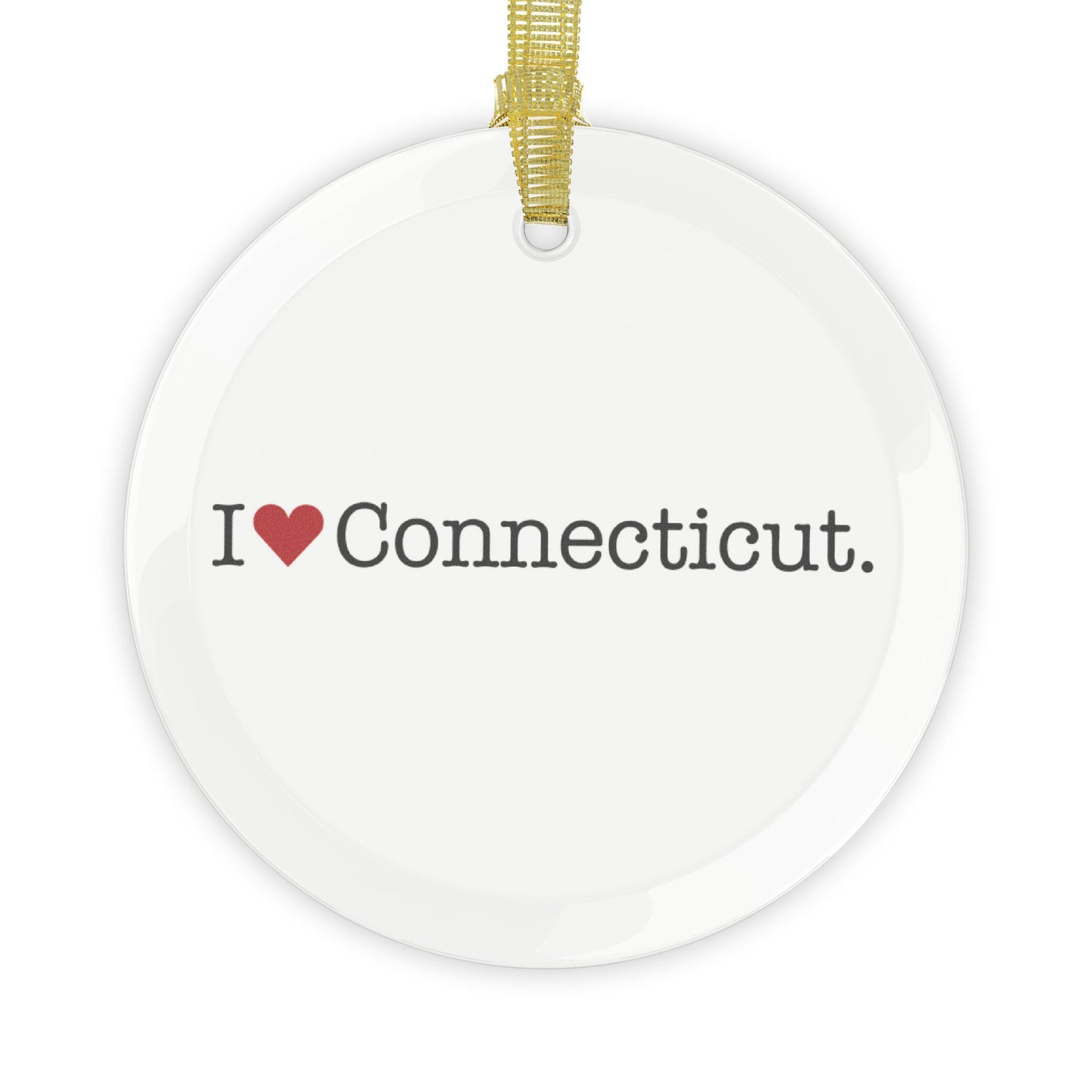 I Heart Connecticut. Glass Ornaments