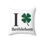 I Clover Bethlehem Spun Polyester Square Pillow