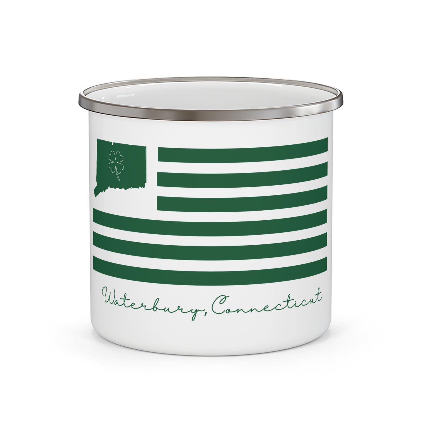 Waterbury Connecticut St. Patrick’s Day Flag Enamel Camping Mug
