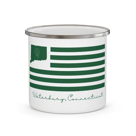 Waterbury Connecticut St. Patrick’s Day Flag Enamel Camping Mug