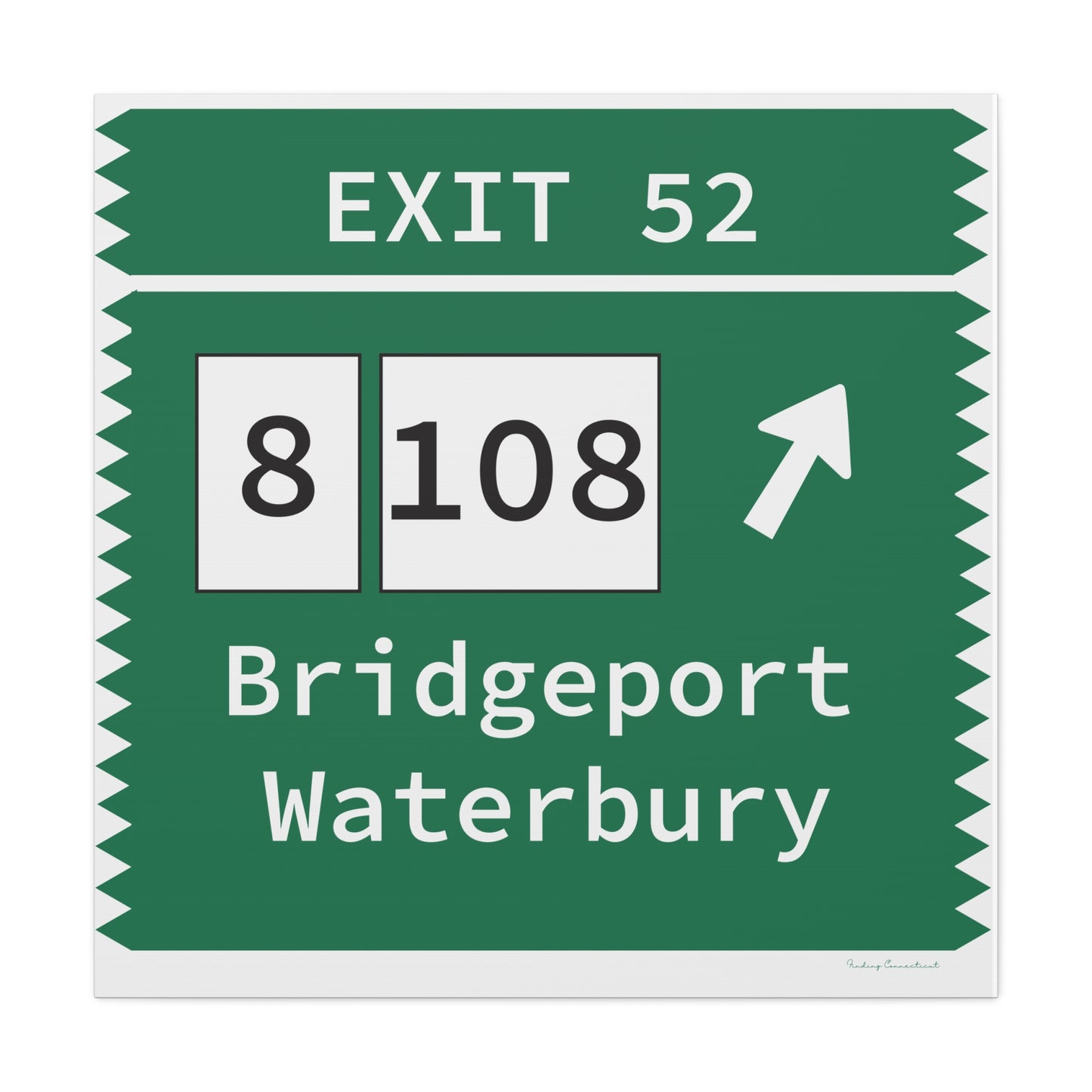 Vintage Merritt Parkway Exit 52 Sign Matte Canvas, Stretched, 1.25"