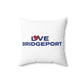 Love Bridgeport Spun Polyester Square Pillow
