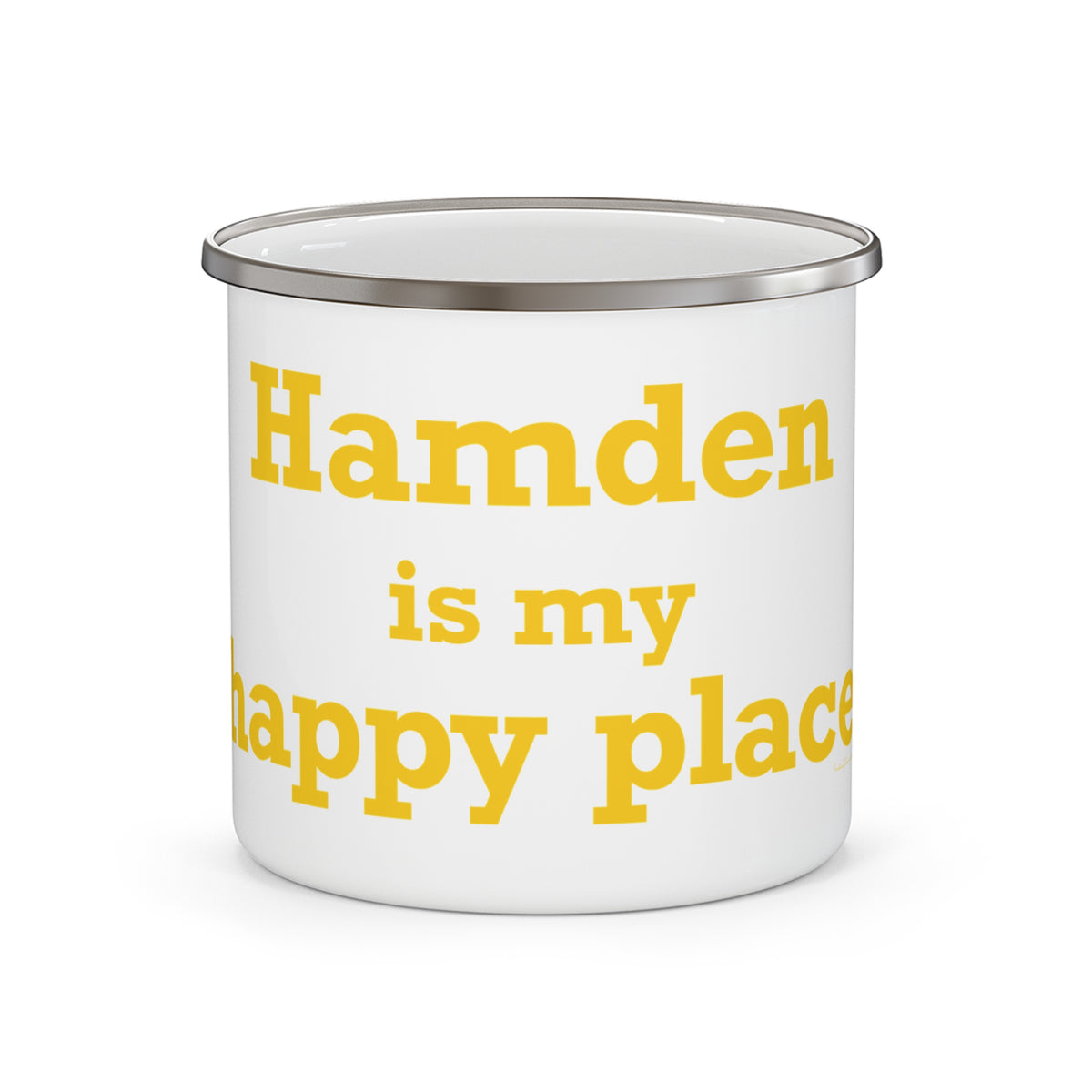 Hamden is My Happy Place Enamel Camping Mug