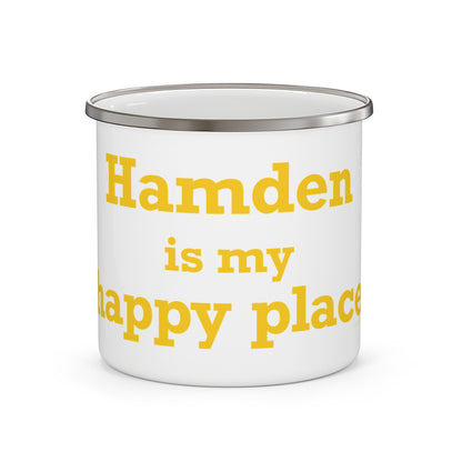 Hamden is My Happy Place Enamel Camping Mug